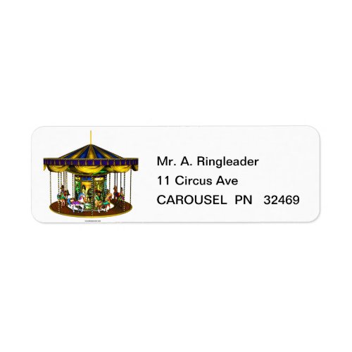 Golden Carousel Return Address Labels