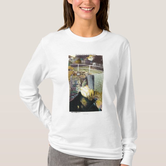 Golden Cascade and Natural Bridge View T-Shirt (Front)