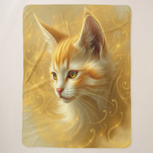 Golden cat sherpa blanket