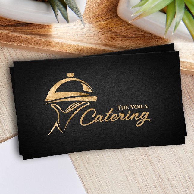 Golden Catering Tray Ornament Business Card (Creator Uploaded)