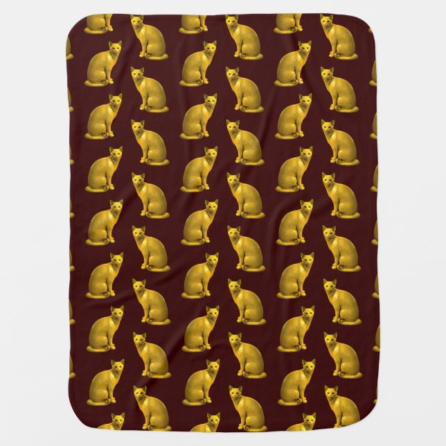 Golden Cats Baby Blanket (Front)
