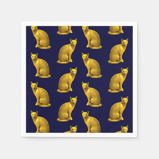 Golden Cats Paper Napkins (Front)