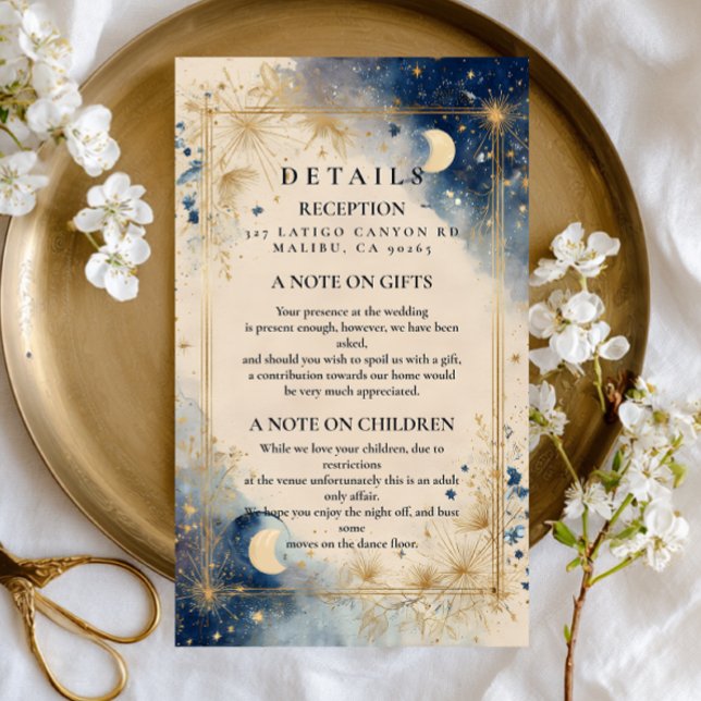 Golden Celestial Night Wedding Enclosure Card (Creator Uploaded)