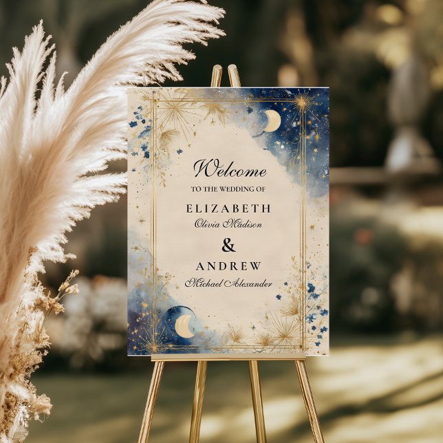 Golden Celestial Night Wedding Foam Board (Creator Uploaded)