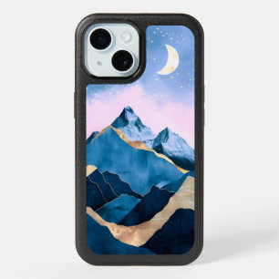 Golden Celestial Peaks Watercolor iPhone 15 Case