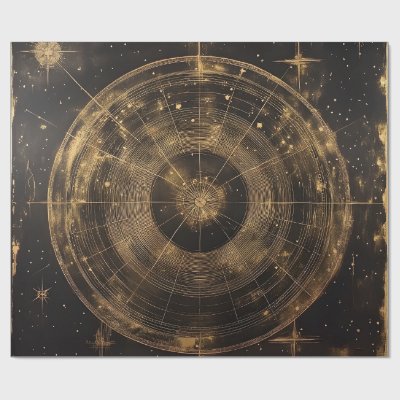 Golden Celestial Star Map (5) Wrapping Paper