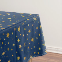 Golden Celestial Stars Pattern Navy Blue Party