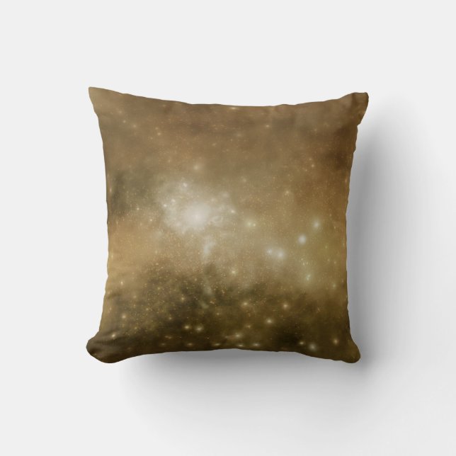 Golden Celestial Throw Pillow (Front)
