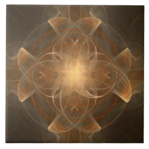 Golden Celitc Cross Pattern Ceramic Tile