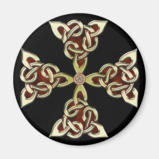 Golden Celtic Cross Magnet (Front)