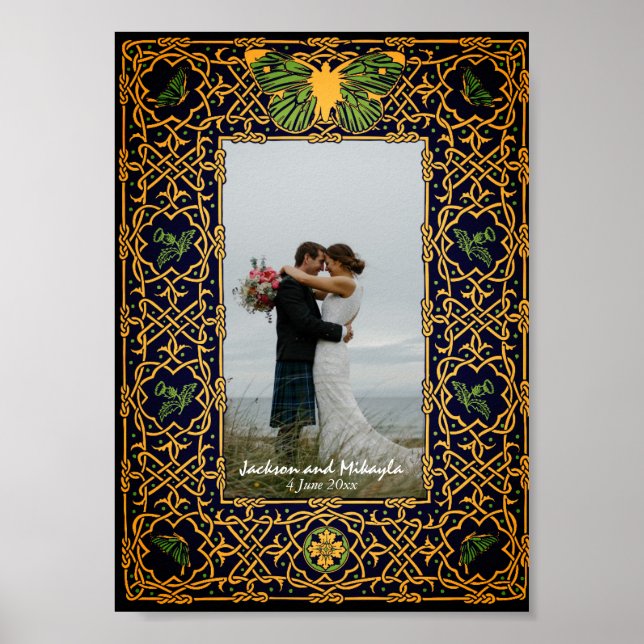 Golden Celtic Knot  Frame Poster (Front)