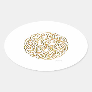 Golden Celtic Knot Oval Sticker