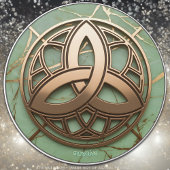 Golden Celtic Triquetra on Pale Mint Green Marble Wireless Charger