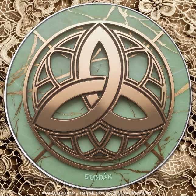 Golden Celtic Triquetra on Pale Mint Green Marble  Wireless Charger (Creator Uploaded)