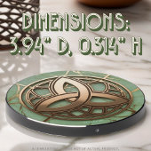 Golden Celtic Triquetra on Pale Mint Green Marble Wireless Charger