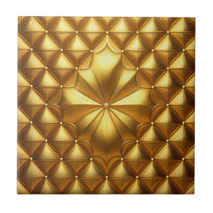 Golden Center Burst Ceramic Tile