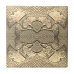 Golden Ceramic Gingko Tile