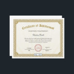 Golden Certificate of Achievement<br><div class="desc">Printable Certificate Template. Certificate of achievement. Multipurpose Certificate</div>
