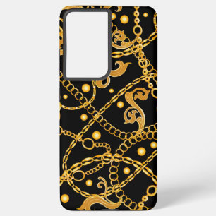 Golden Chain Classy Pattern Samsung Galaxy S21 Ultra Case