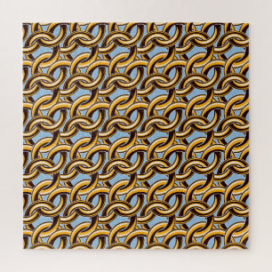 Golden chain links: seamless pattern. jigsaw puzzle