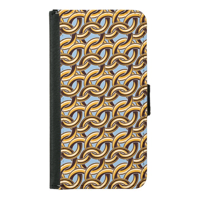 Golden chain links: seamless pattern. samsung galaxy wallet case (Front)