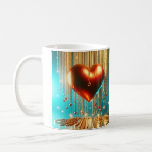 Golden chained heart cup