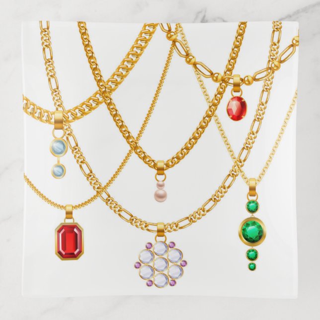 Golden Chains Bowl Trinket Trays (Front)