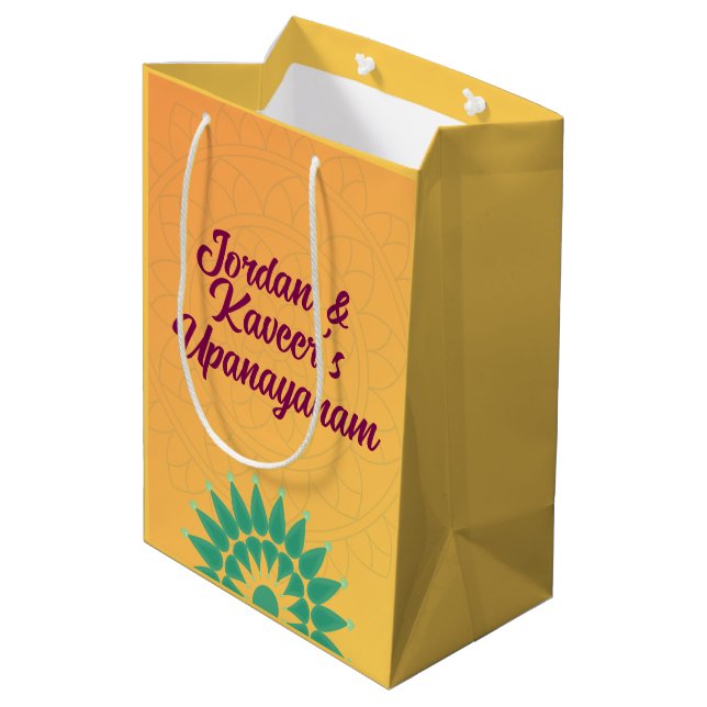 Golden Chakra BG Thank you Return Medium Gift Bag (Back Angled)