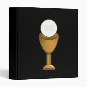Golden Chalice and Host - Holy Communion 3 Ring Binder