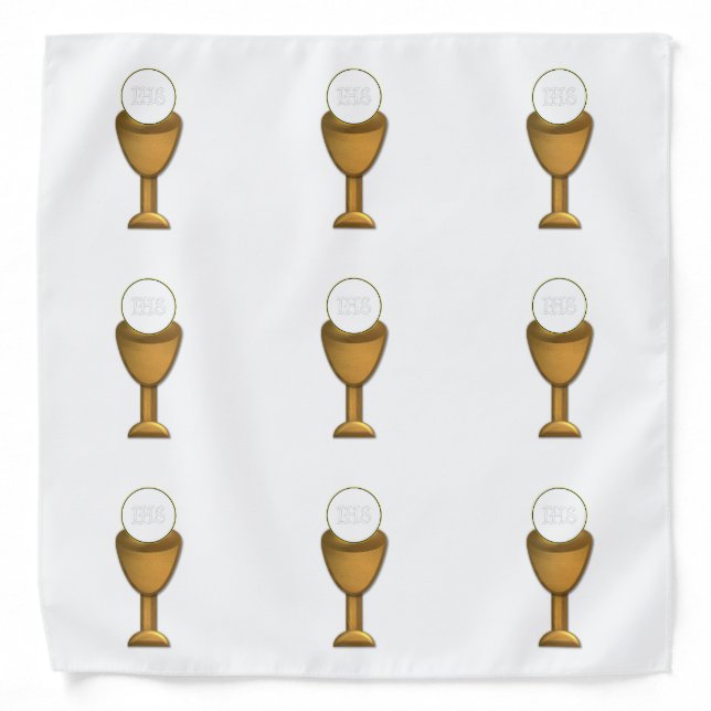 Golden Chalice and Host - Holy Communion Bandana (Front)