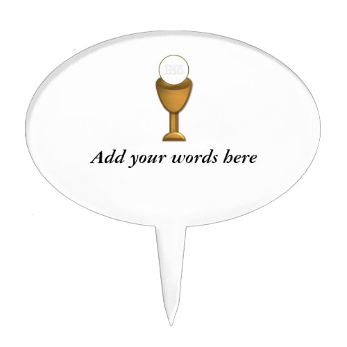 Golden Chalice and Host _ Holy Communion Cake Topper