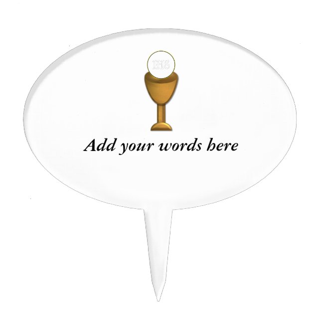 Golden Chalice and Host - Holy Communion Cake Topper (Front)