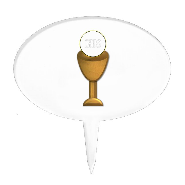 Golden Chalice and Host - Holy Communion Cake Topper (Front)
