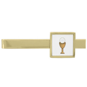Golden Chalice and Host - Holy Communion Gold Finish Tie Clip