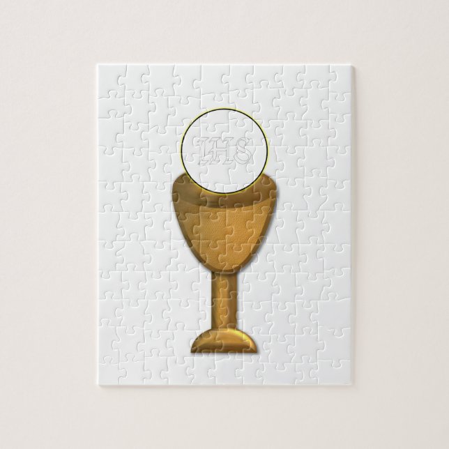 Golden Chalice and Host - Holy Communion Jigsaw Puzzle (Vertical)