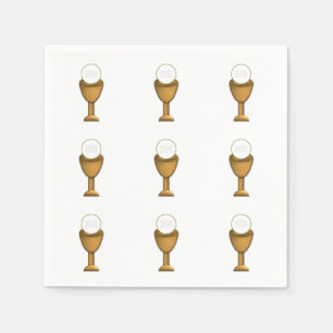 Golden Chalice and Host - Holy Communion Paper Napkins