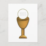 Golden Chalice and Host - Holy Communion Postcard