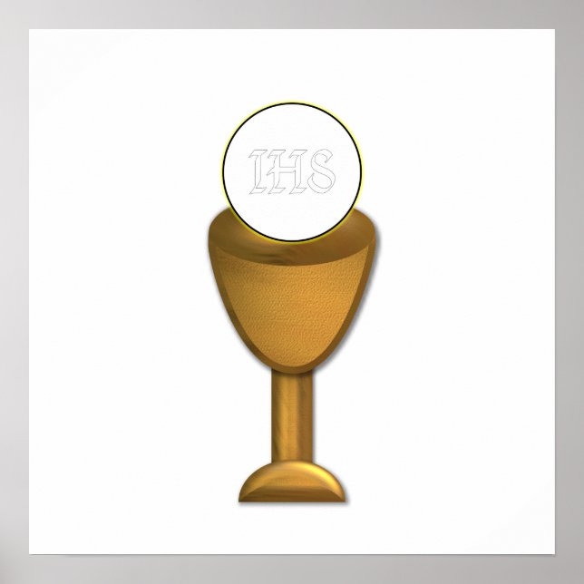 Golden Chalice and Host - Holy Communion Poster (Front)