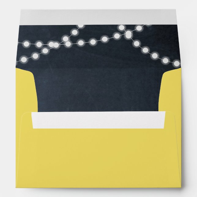 Golden Chalkboard Lights Personalized Envelope (Back (Bottom))
