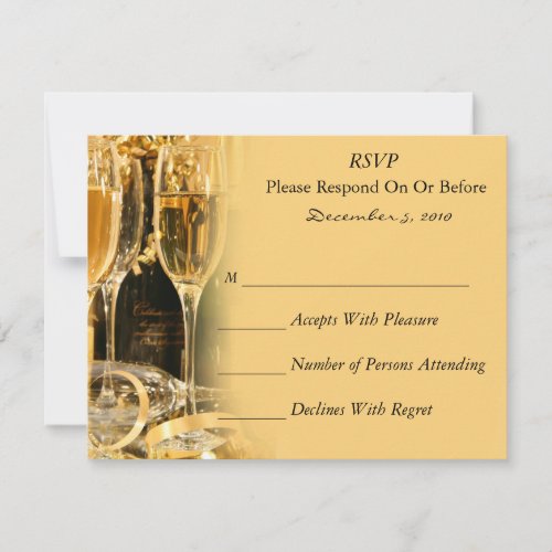 Golden Champagne RSVP Card