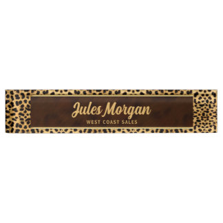 Golden Cheetah Animal Print for Her Name Plate