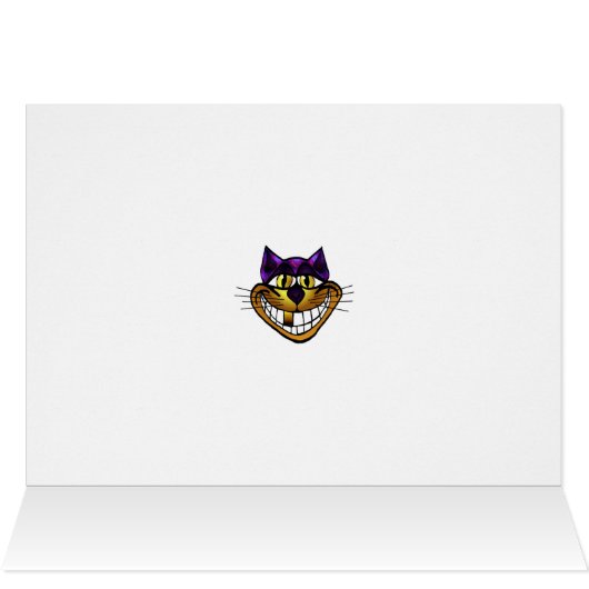 Golden Cheshire Cat Blank Card (Inside Horizontal (Top))
