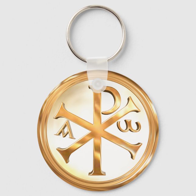 Golden Chi-Rho Keychain (Front)