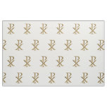 Golden Chi Rho Symbol Fabric