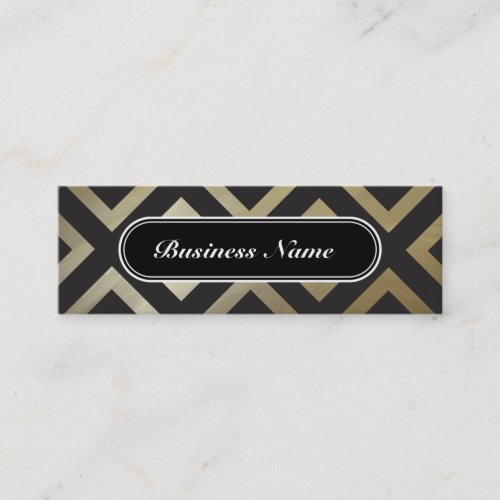 Golden Chic Graphic Square Pattern Mini Business Card