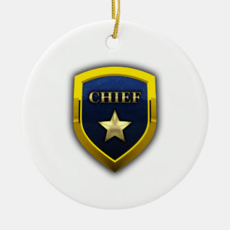 Golden Chief Badge Ceramic Ornament