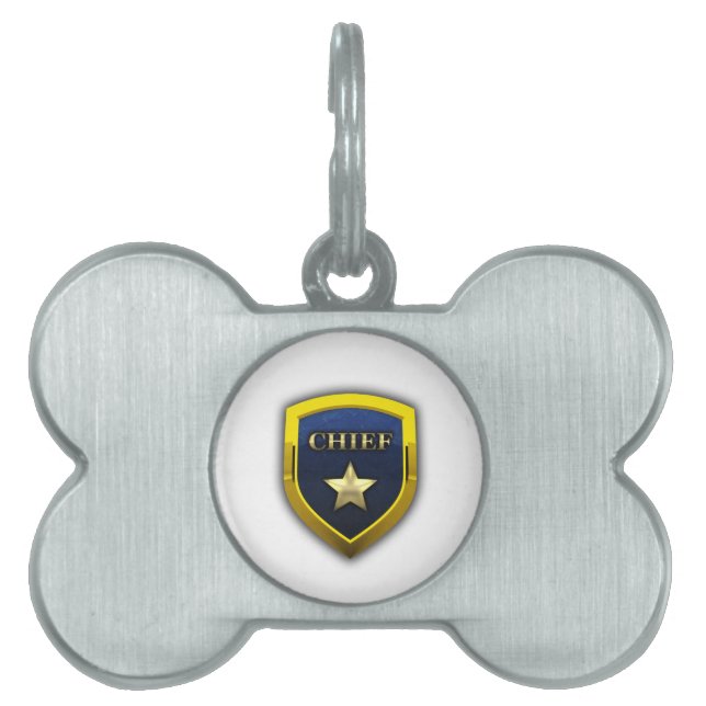 Golden Chief Badge Pet Tag (Front)