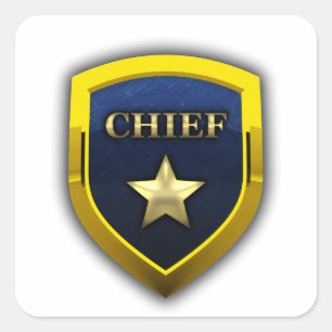 Golden Chief Badge Square Sticker