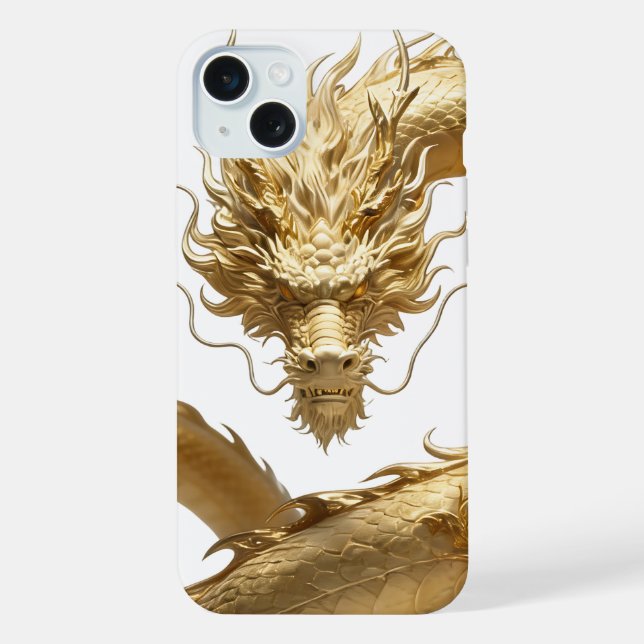 Golden Chinese Dragon Art | Mythical Creature Fant iPhone Case (Back)