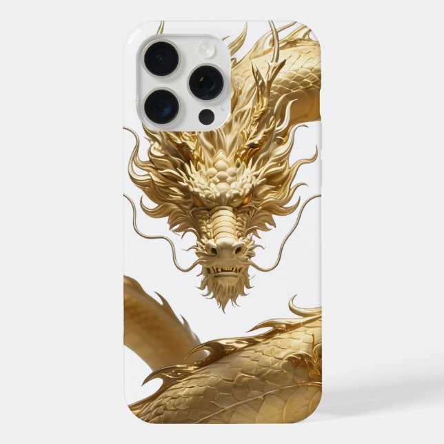 Golden Chinese Dragon Art | Mythical Creature Fant iPhone Case (Back)